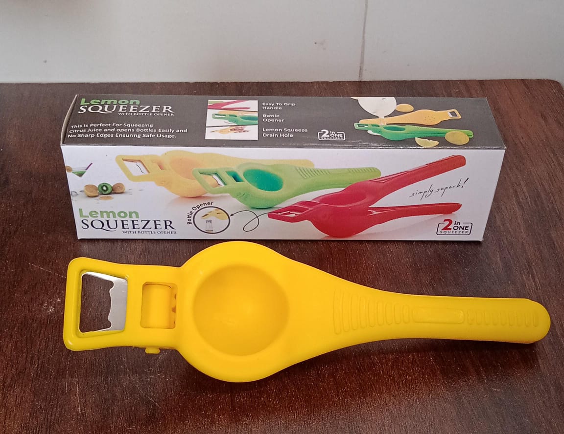 Kitchen 2 in 1 Unbreakable Lemon Squeezer and Bottle Opener (1 Pc) Kitchen 2 in 1 Unbreakable Lemon Squeezer and Bottle Opener (1 Pc)